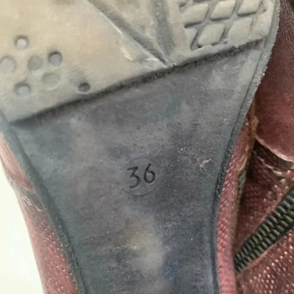 A.S. 98 Black Burgundy Heeled  Leather Booties 36 - Picture 4 of 14